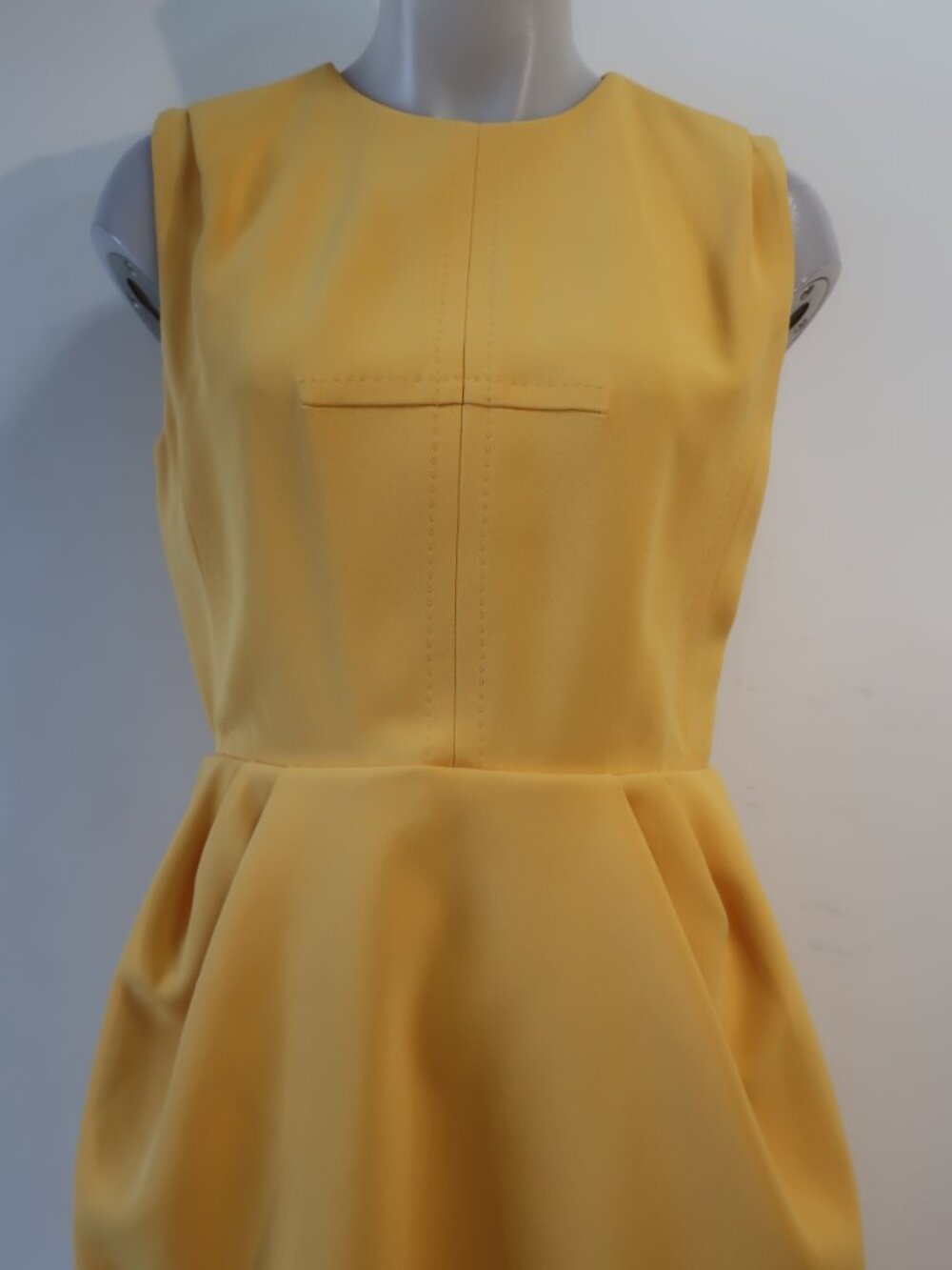 Authentic Louis Vuitton (Item-779 Marigold Yellow Sleeveless Pleat Dress 40 US/8 - Picture 4 of 16